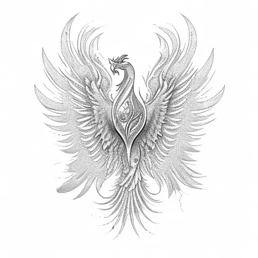 A Phoenix Rising From The Ashes With Intricate Details