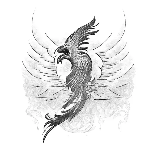 A Phoenix Made Up Of Musical Notes And Symbols