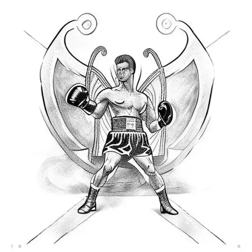 A Powerful Image Of Saint Michael In A Boxing Ring