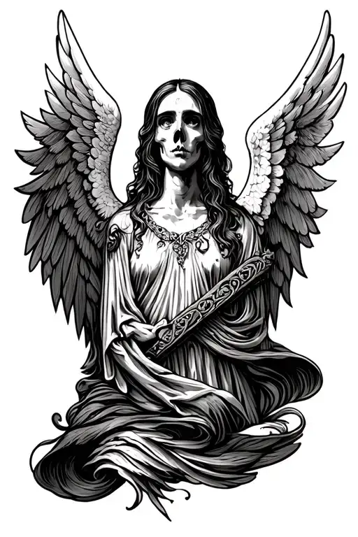 Angel Wings Date Tattoo Death For Men