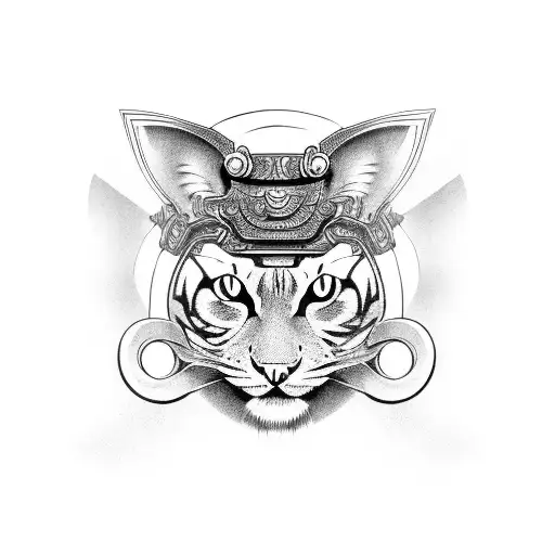 Toyger With A Samurai Helmet