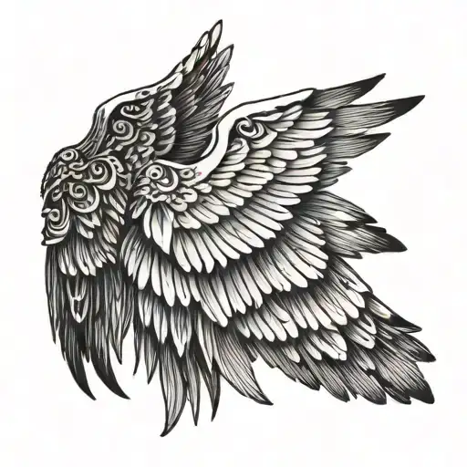 Pair Of Wings One Black And One White Where White Is Corrupted By The White And Black By The White