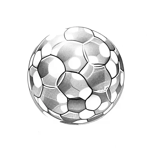 Dotted Outline Of A Soccer Ball Surrounded By Architectural Landmarks