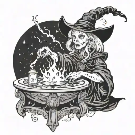 Old Witch Casting Spells