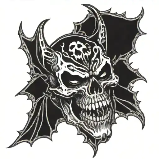 Goth Bat Skull Chopper