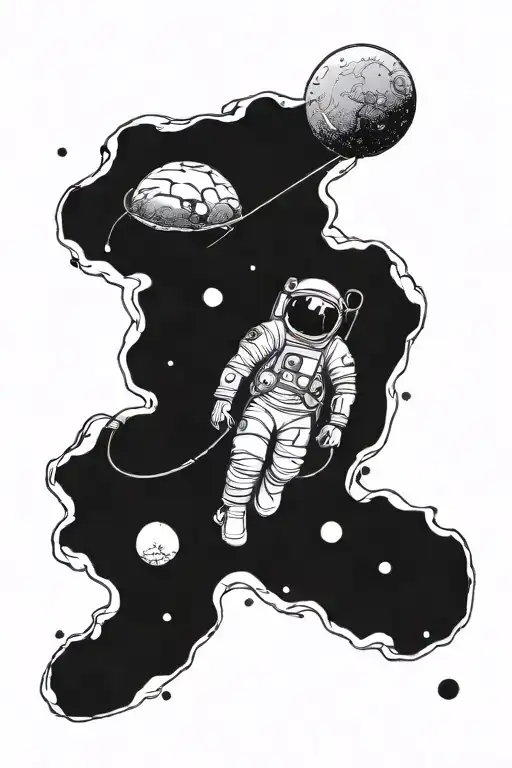 Astronout And Planet Mars