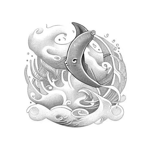 A Tattoo Design Symbolizing Your Love For The Sea And Music