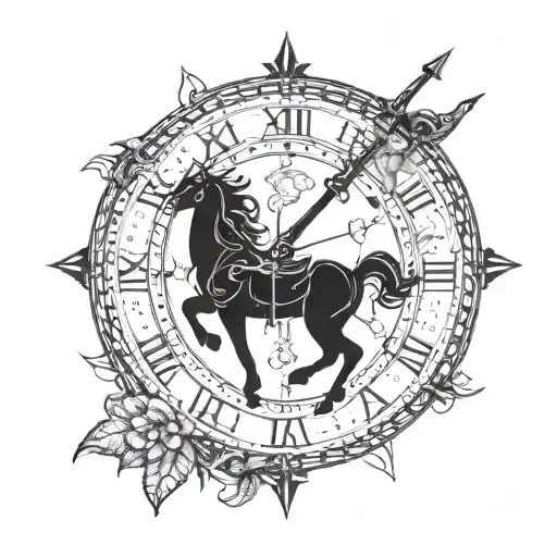 Clock And Sagittarius Zodiac