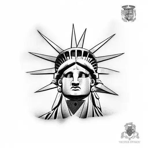 Statue Of Liberty With Second Amendment Scroll Behind It