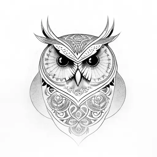 Owl Above Hour Glass