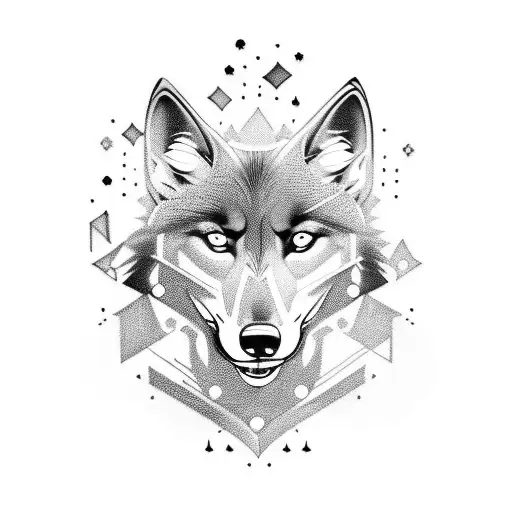 A Tattoo Representing Loyalty With A Black Wolf Surrounded By Mysterious Shadows