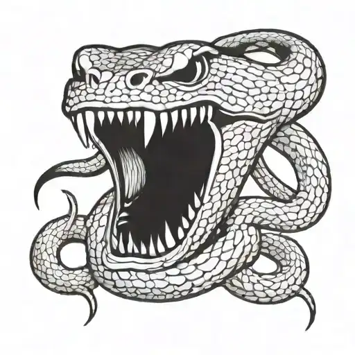 Snake That Attacks You In Fron With A Open Mouth