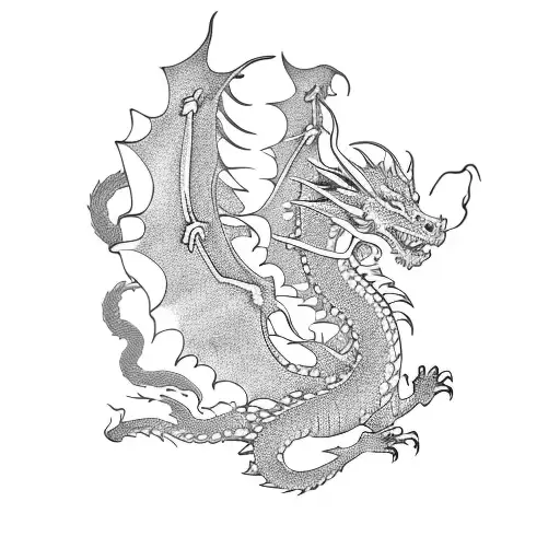 A Dragon With Flowers