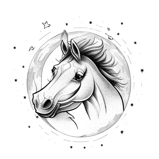 A Horse Jumping Over A Moonlit Forest