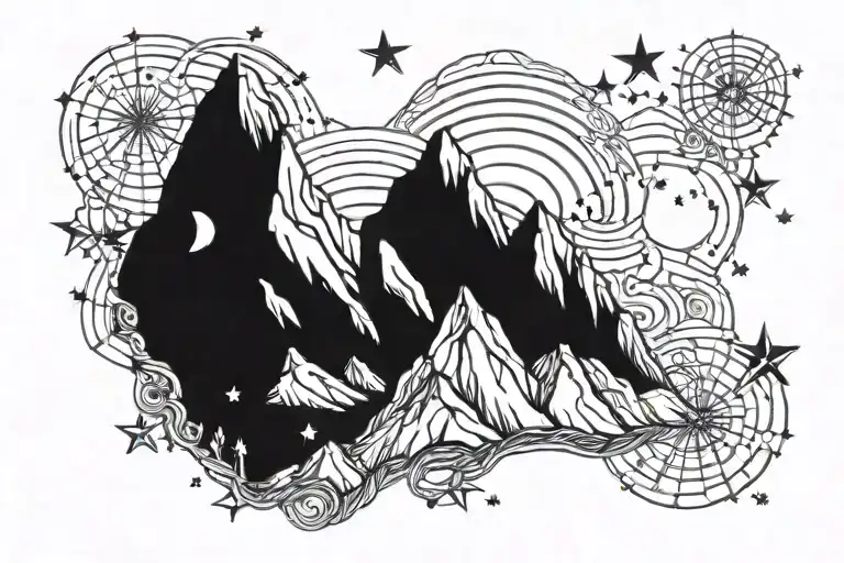 Mountain And Stars