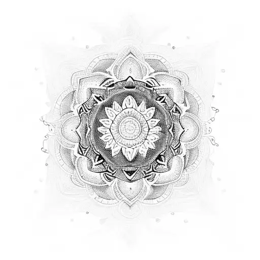 An Intricate Mandala Design Incorporating Elements Of Nature And Fitness