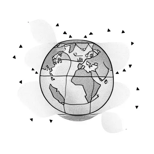 A Minimalist Silhouette Of A Person Doing A Yoga Pose With A World Map As The Background