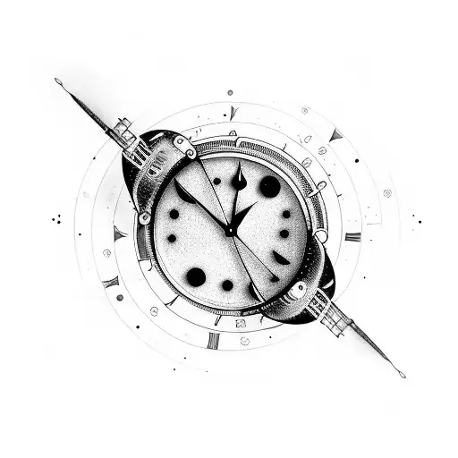 A Watch Surrounded By Celestial Objects In Space