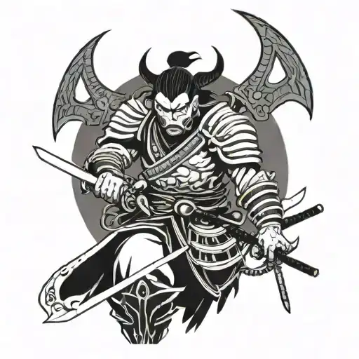A Demon Samurai Wearing The Berserker Armor
