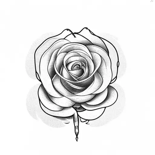 A Delicate Flower Intertwined With Deer Antlers