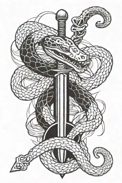 Snake And Sword Surrounded