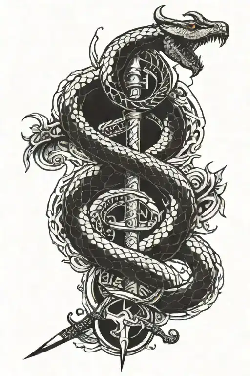 Snake And Sword Surrounded My Music