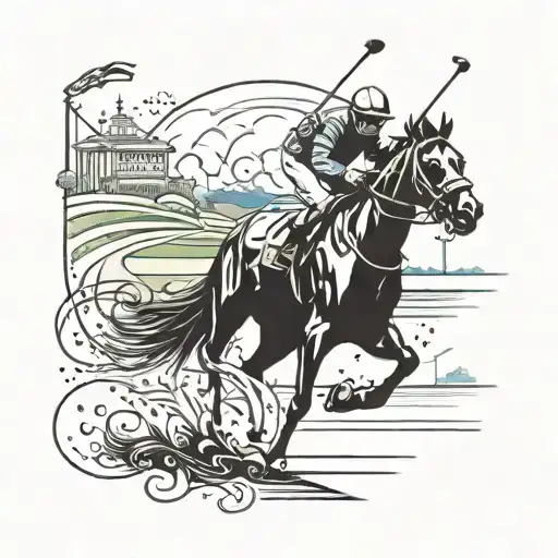 Combine Elements Of Horse Racing And Golf Into A Unique Tattoo Design