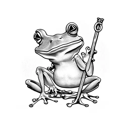 Frog Wizard Holding Staff