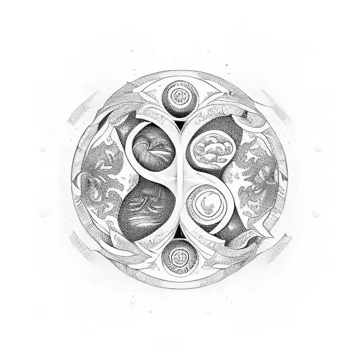 Yin And Yang With Nature Inside