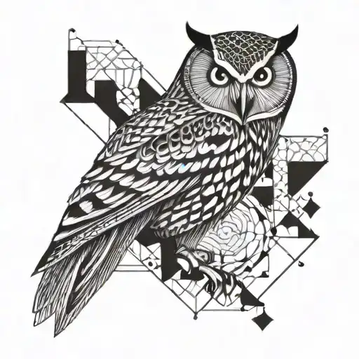 Owl And Geo Patern