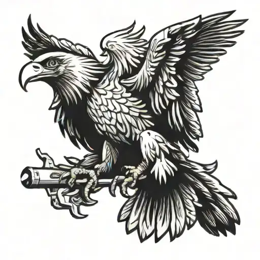 American Eagle Standing On A Russia Missile