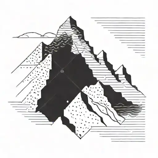 A Futuristic Mountain Landscape Incorporating Binary Code Elements