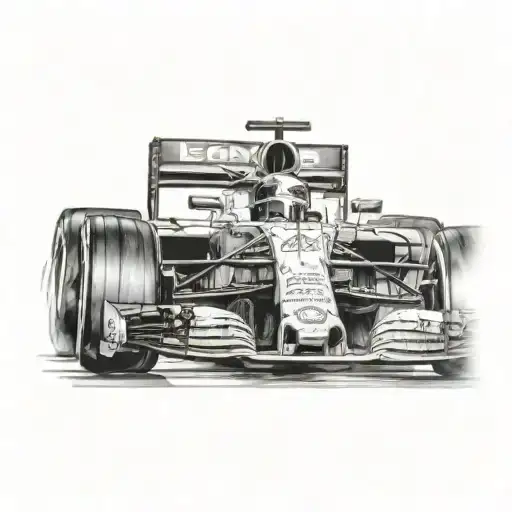 Lewis Hamiltons Formula One Car Side View So It Look Like It's Driving By