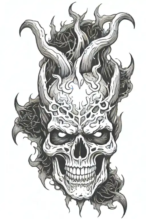 Scary Demon In Nyuskull Style