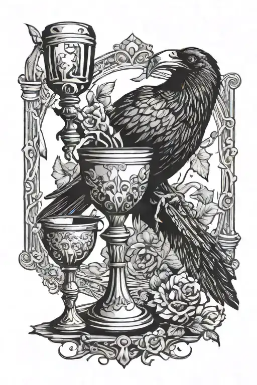 Crow Next To A Goblet