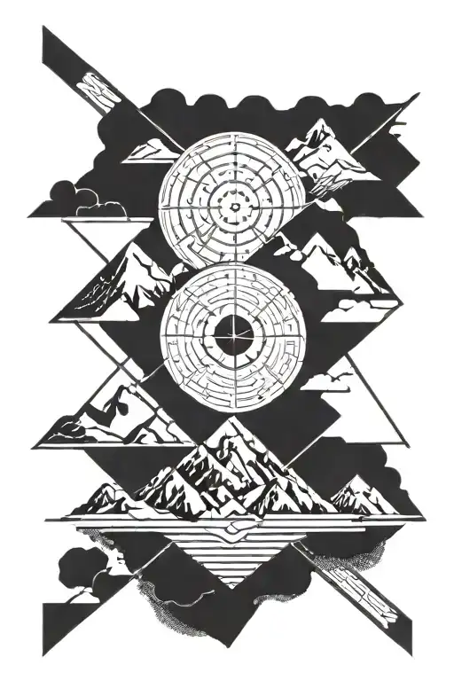 Geometry Sun Mountain Range