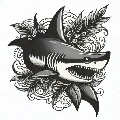 Shark With Laurel Wreath Crown