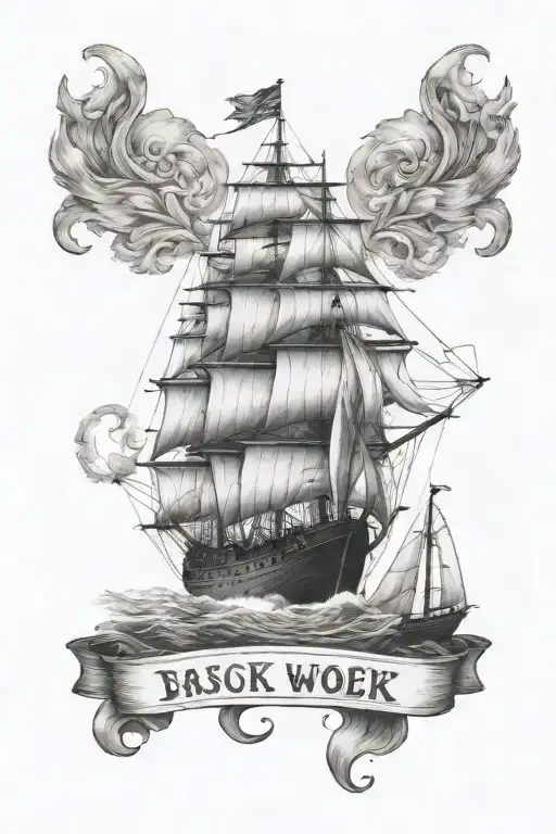 Ship And Lettering