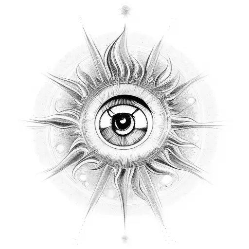 A Celestial Eye Surrounded By A Swirling Galaxy Of Clouds And Sun Rays