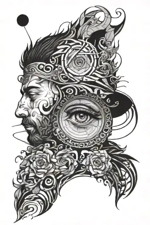 Man Against The Background Of The Eye