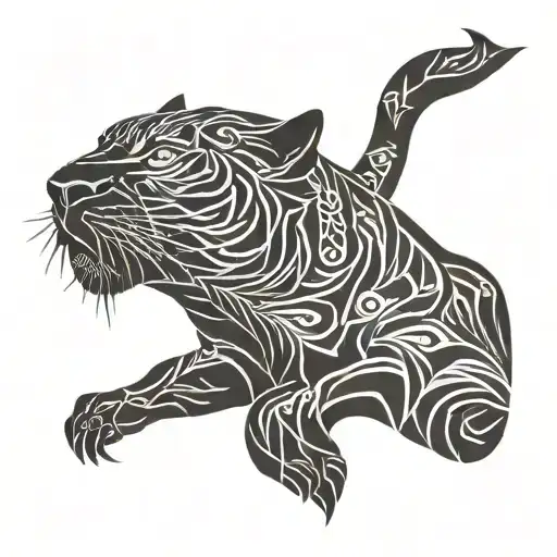 Black Panther Silhouette Filled