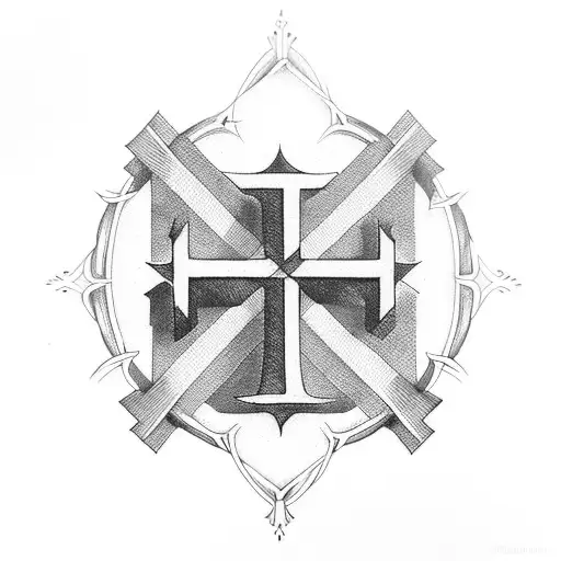 Three Crosses With Background