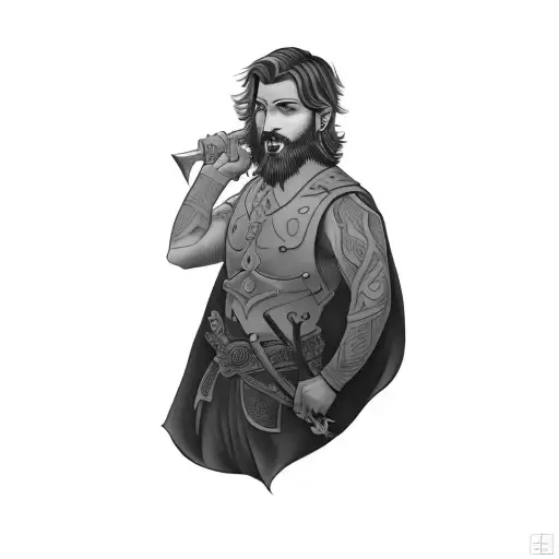 A Man Holding A Sword