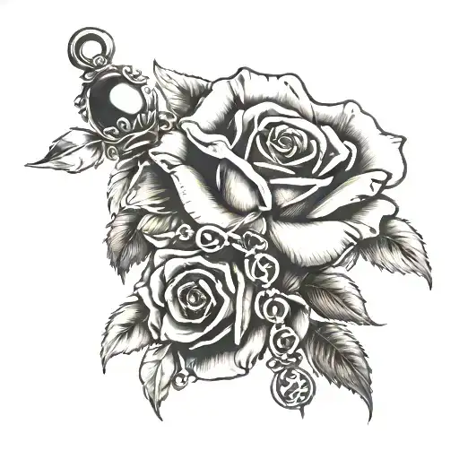 Rose And Rosary Wrapped