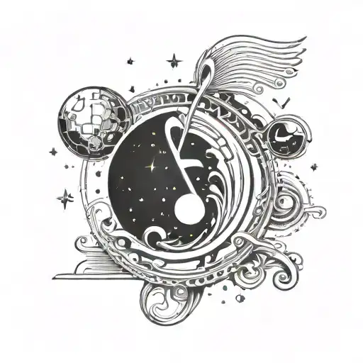 A Cosmic Music Note Merging With A Planet