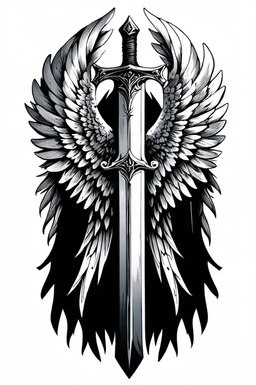 Damaged Sword With Wings