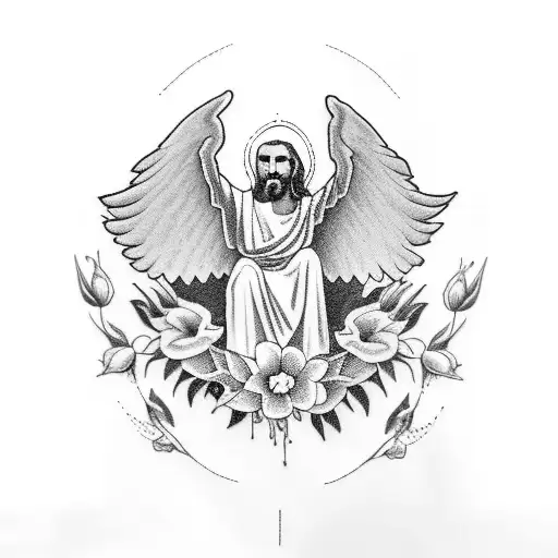 Jesus With Doves And Flowers Leg Sleeve