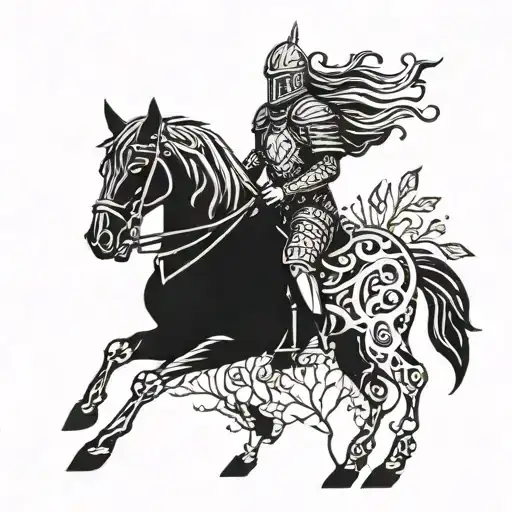 A Mystical Knight Wandering Through A Forest Filled With Intriguing Ideas