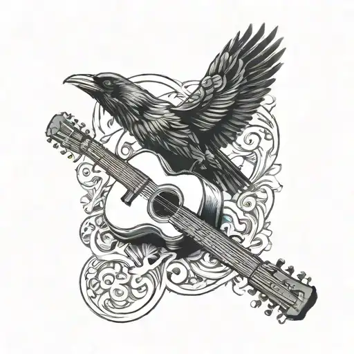 Raven And Guitar