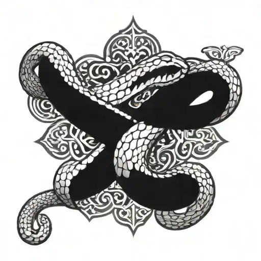 A Snake Wrapping An Orthodox Cross